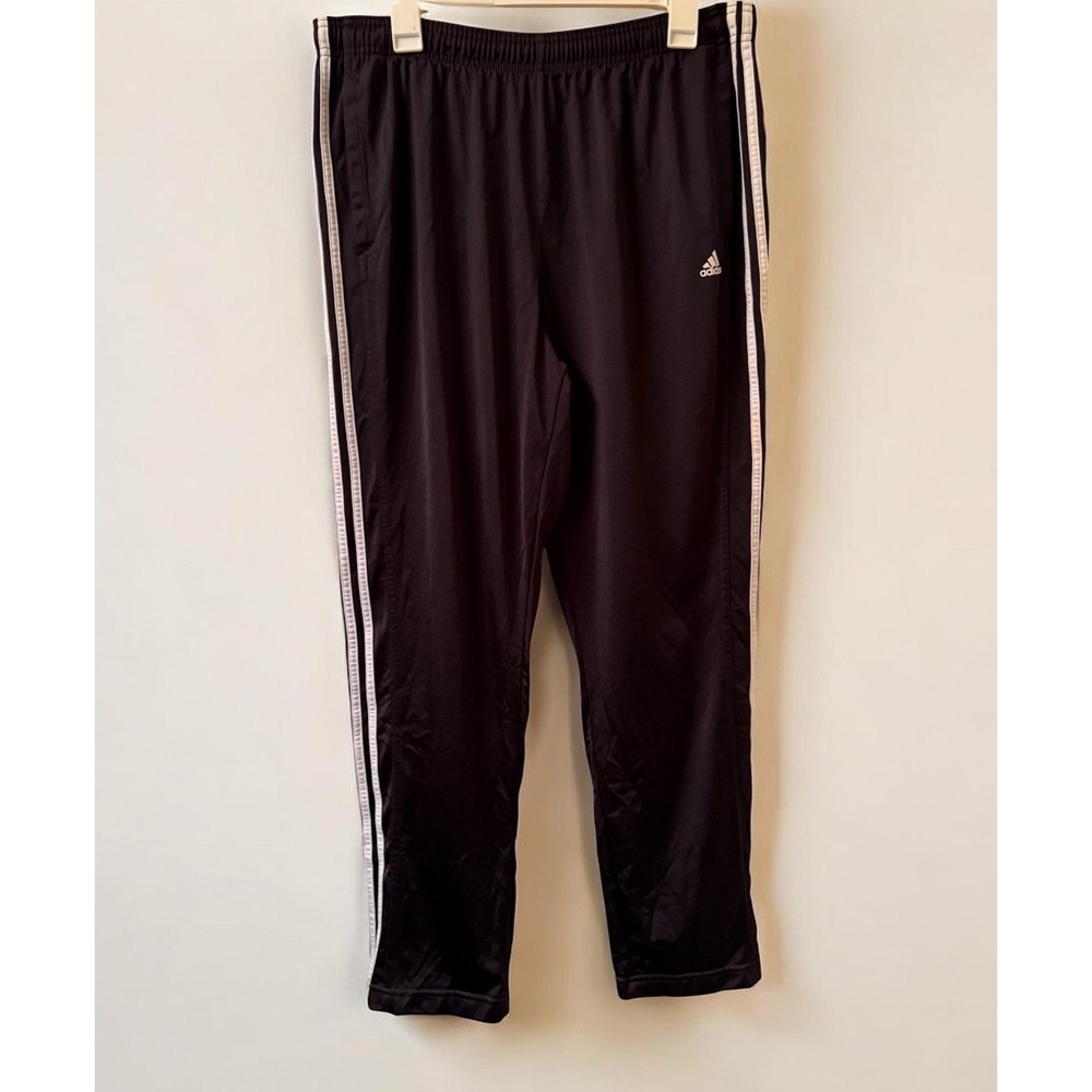 Adidas Dazzle Climalite Swishy Pants Men's XL Black White Stripe Shiny Y2K Style